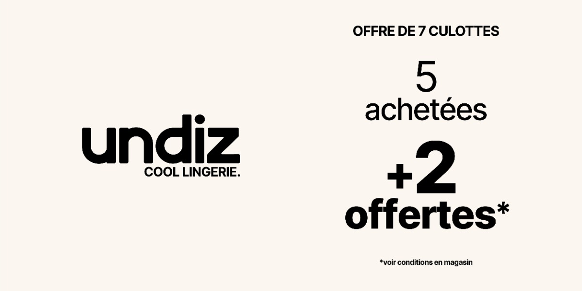 🩲 7 culottes pour le prix de 5 chez UNDIZ !