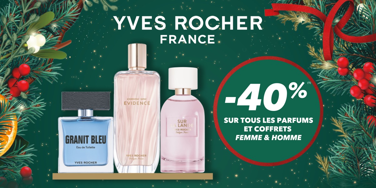 -40% sur TOUS les parfums et coffrets Femme & Homme