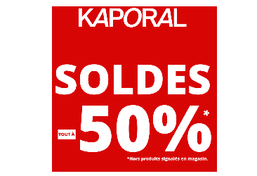 Jusqu'à -50% pour les SOLDES KAPORAL !*