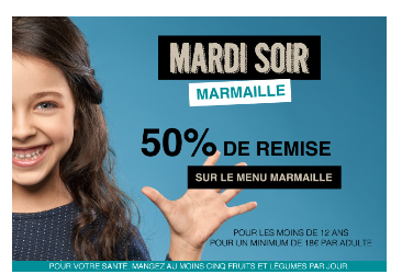 -50% sur le menu Marmaille le mardi soir à l'ETE INDIEN