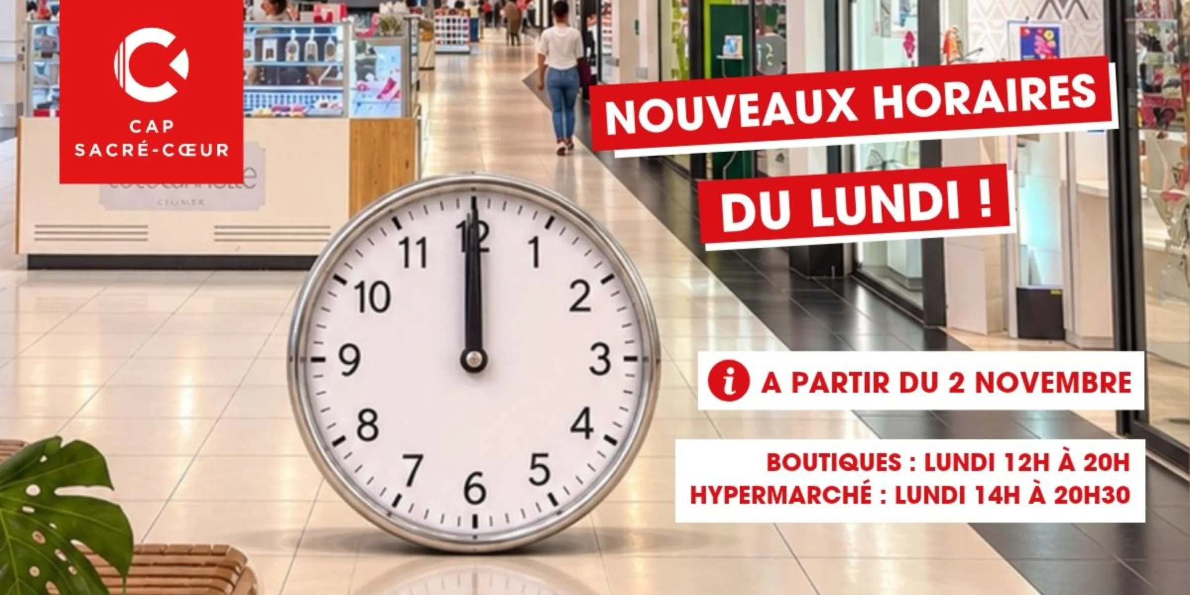 NOUVEAUX HORAIRES DES LUNDIS 